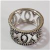 Image 2 : Silver Cubic Zirconia Ring (~Size 6.5)(Ring is resizable for $40) (~length 0 inches) (~weight 5.29g)