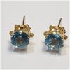 Image 1 : 14K Yellow Gold Blue Topaz Earrings, Suggested Retail Value $240