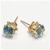 Image 2 : 14K Yellow Gold Blue Topaz Earrings, Suggested Retail Value $240