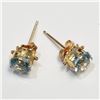 Image 3 : 14K Yellow Gold Blue Topaz Earrings, Suggested Retail Value $240
