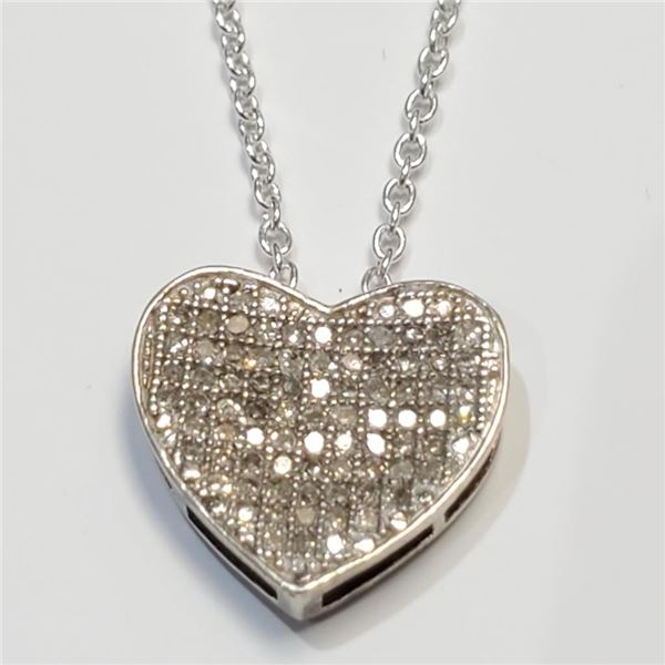 Silver Diamond Necklace (~length 16 inches), Suggested Retail Value $200