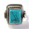 Image 1 : Silver Turquoise Locket Ring (~Size 6.5)(Ring is resizable for $40) (~length 0 inches) (~weight 7.35