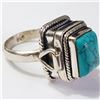 Image 2 : Silver Turquoise Locket Ring (~Size 6.5)(Ring is resizable for $40) (~length 0 inches) (~weight 7.35