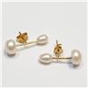 Image 1 : Silver Freshwater Pearl Earrings, Suggested Retail Value $100