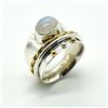 Image 3 : Silver Moonstone(2.7ct) Hand Made Mens Ring Ring (~Size 0) (~length 0 inches) (~weight 7.35g), Sugge