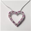 Image 1 : Silver Created Pink Sapphire 19" Necklace, Suggested Retail Value $80