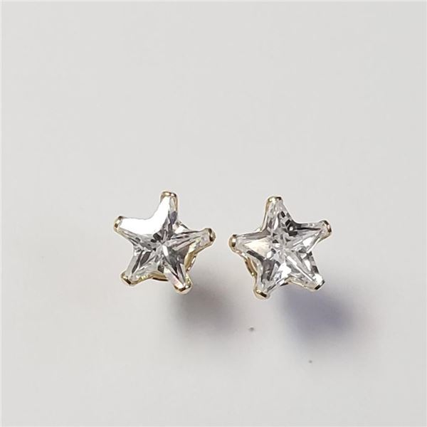 14K Yellow Gold Cz Earrings, Made in Canada, Suggested Retail Value $300