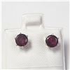 Image 1 : Silver Garnet(1.5ct) Earrings, Made in Canada, Suggested Retail Value $120