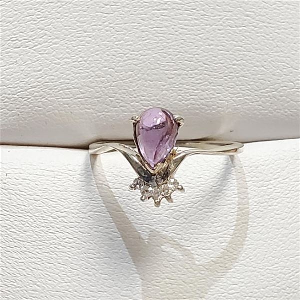 Silver Amethyst Ring (~Size 7)(Ring is resizable for $40), Suggested Retail Value $100