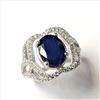 Image 2 : Silver Sapphire(2ct) Ring (~Size 9)(Ring is resizable for $40) (~weight 5.01g), Suggested Retail Val