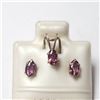 Image 1 : Silver Garnet Earring And Pendant Set, Suggested Retail Value $160