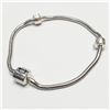 Image 1 : Silver Pandora Style Bracelet (~Size 0) (~weight 14.3g), Suggested Retail Value $360