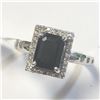 Image 3 : 14K White Gold Sapphire(1.8ct) Diamond(0.22ct) Ring (~Size 6.25)(Ring is resizable for $40) (~length