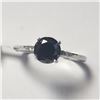 Image 3 : 14K White Gold Black Diamond(1.4ct) Diamond(0.05ct) Ring (~Size 7)(Ring is resizable for $40) (~leng