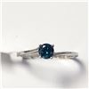 Image 1 : 10K White Gold Blue Diamond (Treated)(0.3ct) Ring (~Size 6.25)(Ring is resizable for $40) (~length i