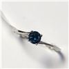 Image 3 : 10K White Gold Blue Diamond (Treated)(0.3ct) Ring (~Size 6.25)(Ring is resizable for $40) (~length i
