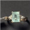 Image 1 : 10K Yellow Gold Colombia Emerald(1.4ct) Diamond(0.16ct) Ring (~Size 6.5)(Ring is resizable for $40) 