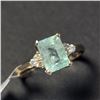 Image 2 : 10K Yellow Gold Colombia Emerald(1.4ct) Diamond(0.16ct) Ring (~Size 6.5)(Ring is resizable for $40) 