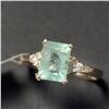 Image 3 : 10K Yellow Gold Colombia Emerald(1.4ct) Diamond(0.16ct) Ring (~Size 6.5)(Ring is resizable for $40) 
