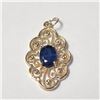 Image 1 : 14K Yellow Gold Sapphire(1ct) Pendant (~Size )(Ring is resizable for $40) (~length inches), Appraise