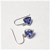 Image 1 : 14K White Gold Tanzanite(1.8ct) Earrings (~Size )(Ring is resizable for $40) (~length inches) (~weig