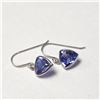 Image 3 : 14K White Gold Tanzanite(1.8ct) Earrings (~Size )(Ring is resizable for $40) (~length inches) (~weig