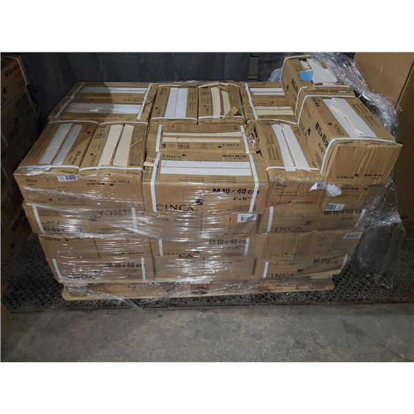 Pallet Lot New Cinca 4X16" White Ceramic Tiles -approx 45 cases