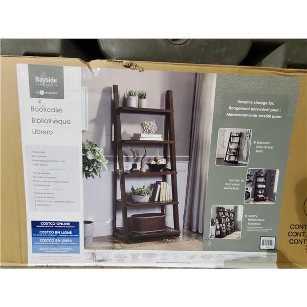 Bayside 5 tier wood angle style bookcase in box