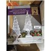 Image 1 : Lighted Glitter Trees Christmas set of 2
