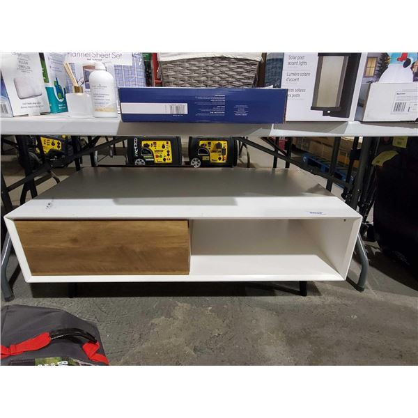 White Laquer Single Drawer Coffee Table