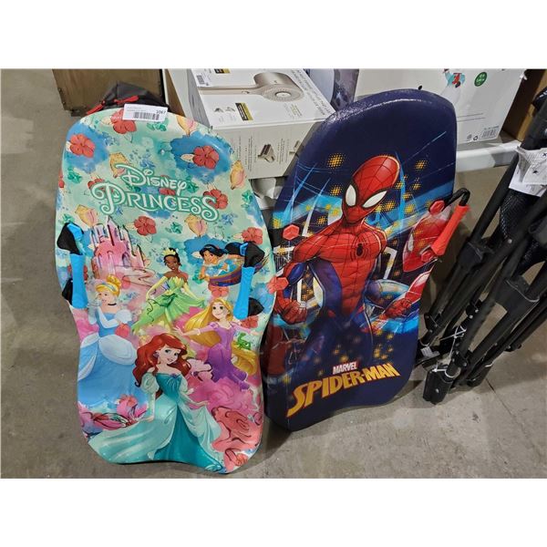 Lot of 2 Sleds Disney princess and spiderman