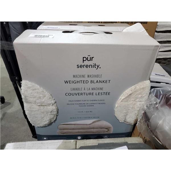 NEW PUR serenity weighted blanket sherpa lined faux fur 15lbs