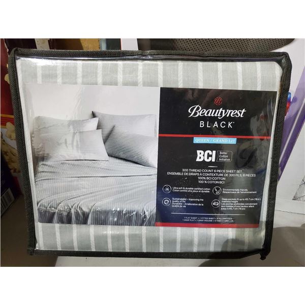 Beautyrest Black queen size 300 thread count 6 piece sheet set