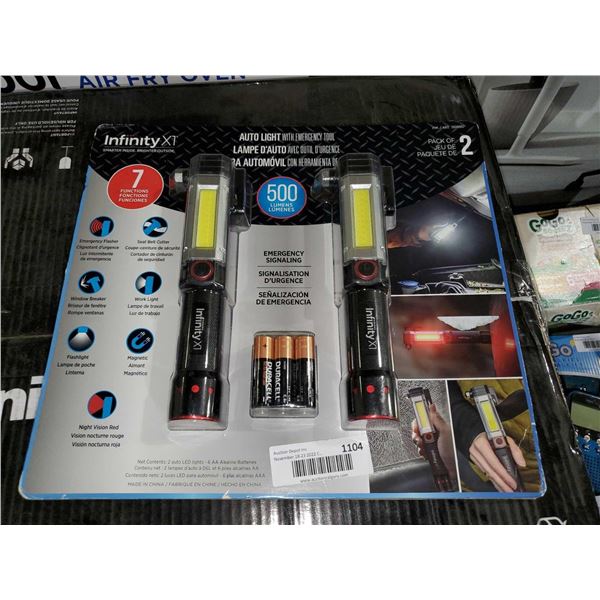 Infinity XT auto light with emergency tool 2 pack