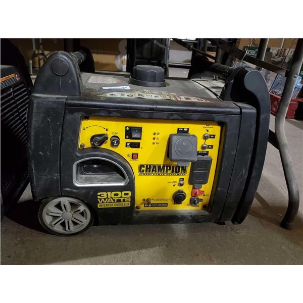 Champion 3100 Watts Inverter Generator Not Tested SOLD as is