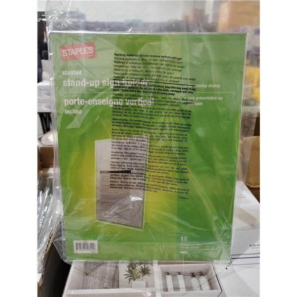 NEW Staples Stand Up Sign Holder 12 Units