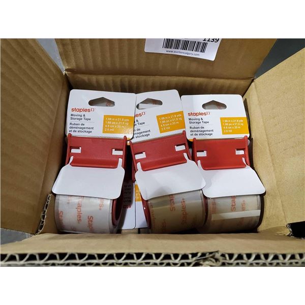 NEW Staples Moving & Storage Tape and dispenser 20M roll x's 6 Units