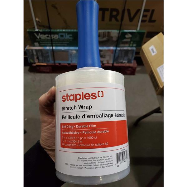 NEW Staples Stretch Wrap 5"x1000ft Self Cling  LOT of 6