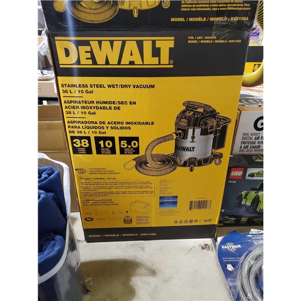 DeWalt Stainless Steel Wet / Dry Vacuum Not Tested Sold AS IS