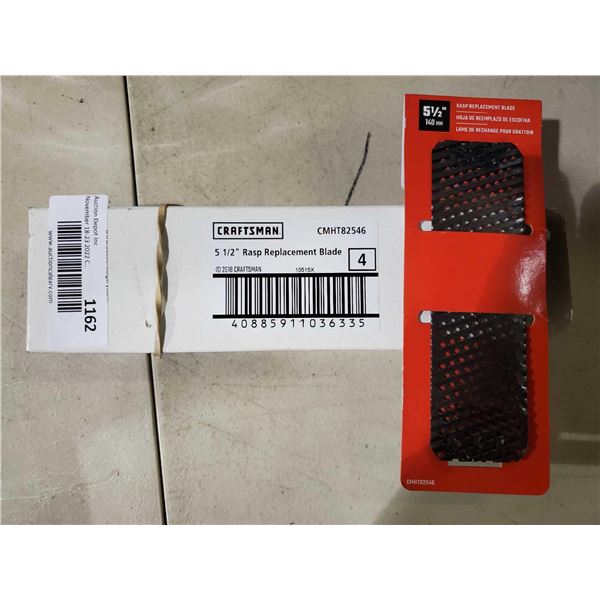 NEW Craftsman 5 1/2" Rasp replacement Blade Lot of 4