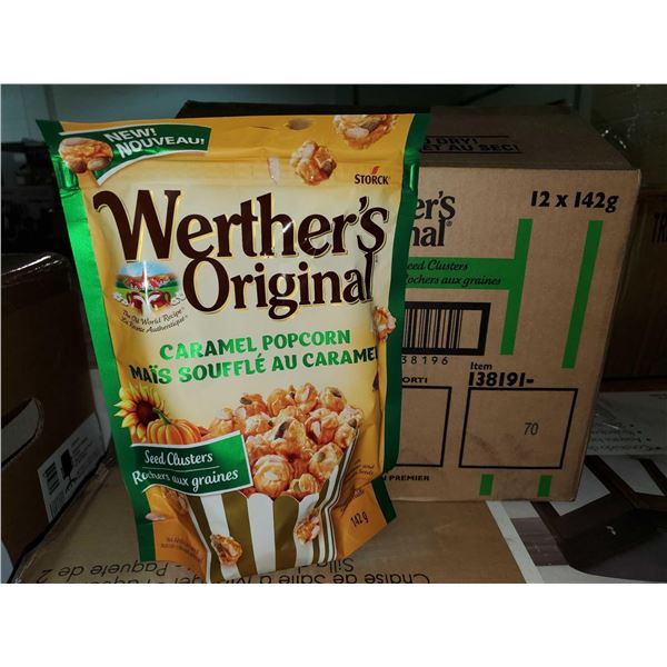 Werthers Original caramel popcorn case lot 12 x 142g