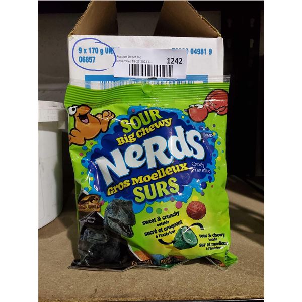 Nerds Sour Big Chew Case lot 9 x 170g