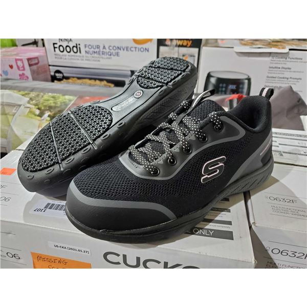 NEW Sketchers work Womens SZ 8 Black Steel toe and plate
