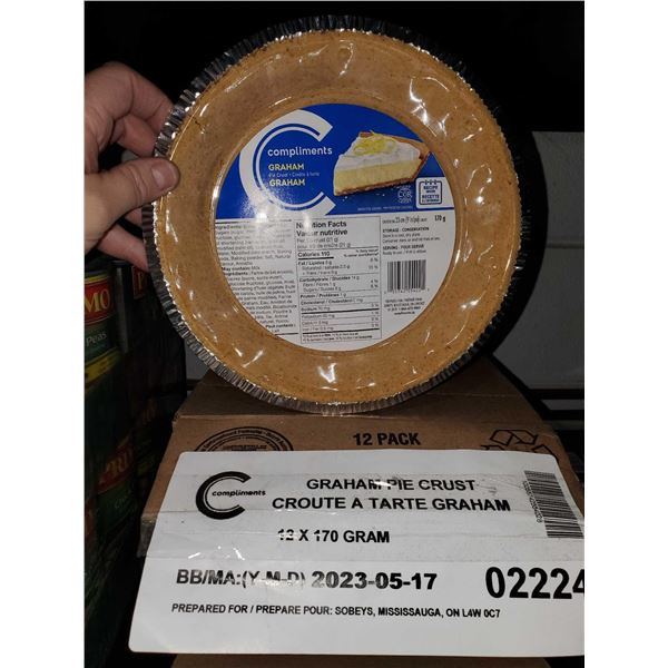 Compliments Graham Pie Crust case lot 12 x 170g