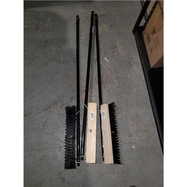 Lot of 3 Push brooms