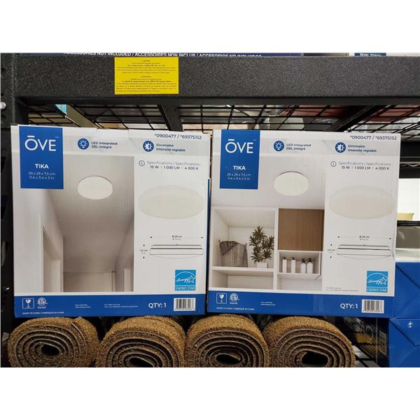 Ove Tika 1000 Lumen LED Dimmable Light Fixture Lot of 2