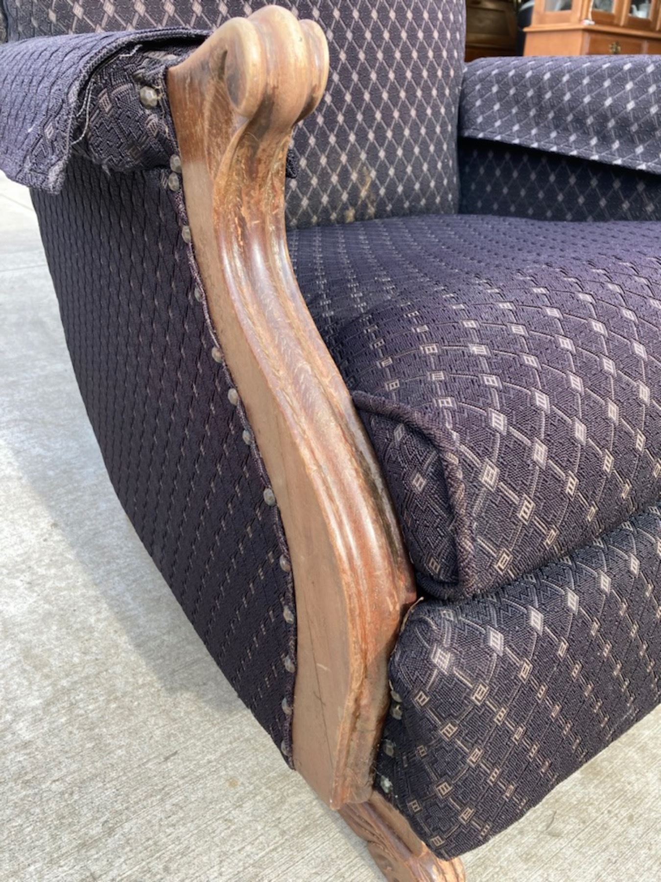 VINTAGE UPHOLSTERED PLATFORM ROCKER