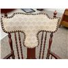 Image 5 : ANTIQUE SPINDLE ROCKING CHAIR WITH UPHOLSTERY