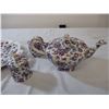 Image 3 : (7) Piece Purple pansy dishes - fine porcelain
