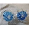 Image 3 : (2) Glass Basket dishes (Blue)